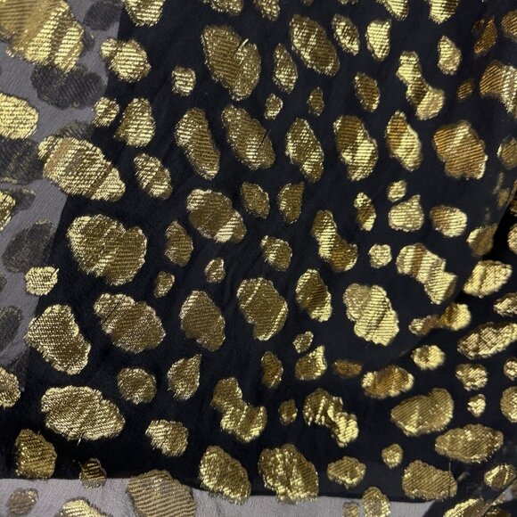 Sara Berman Silk Skirt Women's Gold Animal Print High Low 100% Size M Whimsy - Picture 6 of 9